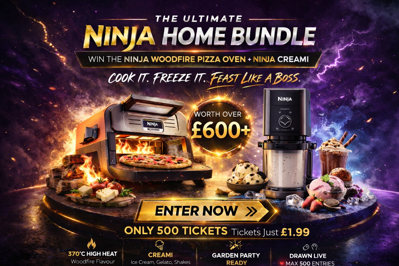 💥 WIN A Ninja Pizza Oven & Ninja CREAMi Bundle – Only £1.99 - Low odds