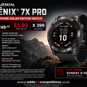 Garmin fēnix® 7X Pro – Sapphire Solar Edition Elite Outdoor Smartwatch Competition 🔥 - £1.99