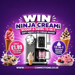 Ninja CREAMi Scoop & Swirl 13-in-1 Ice Cream Maker Competition - £1.99