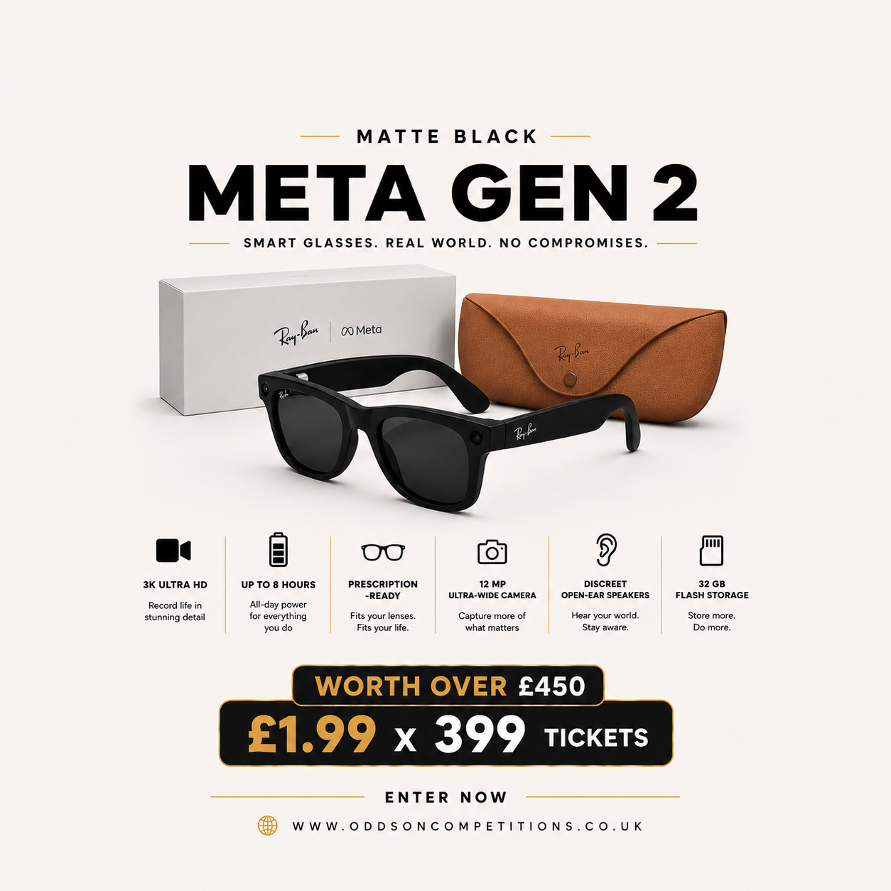 Meta Gen 2 Smart Glasses – Matte Black Edition - Only 399 Tickets