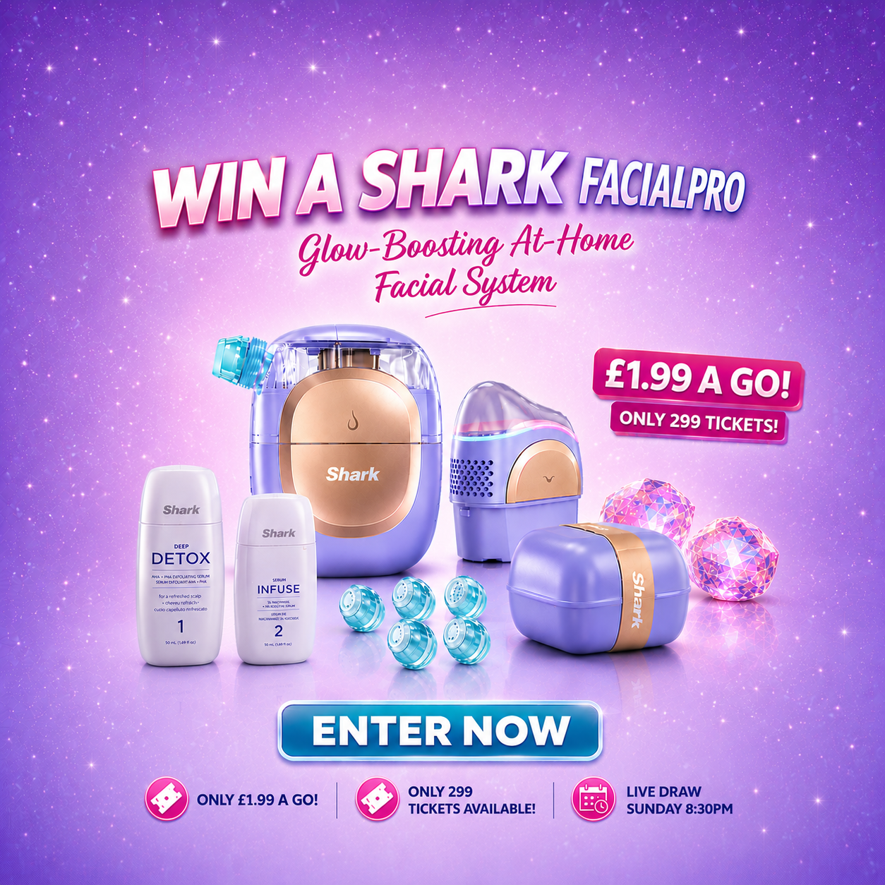 Win A Shark FacialPro Glow-Boosting At-Home Facial System - £1.99