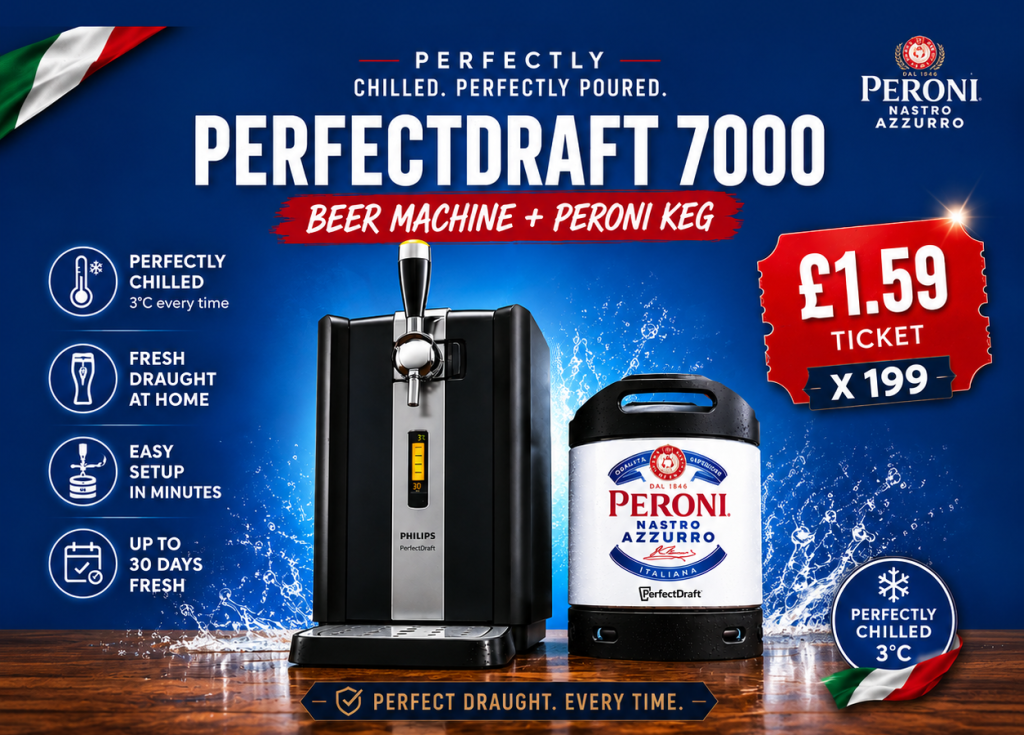 Win a PerfectDraft 7000 Beer Machine + Peroni Keg! 🍺- £1.59 - Only 199 tickets