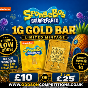 Limited Mintage 1G SpongeBob SquarePants Gold Bar - Only 35 Tickets - Auto Draw Once Sold