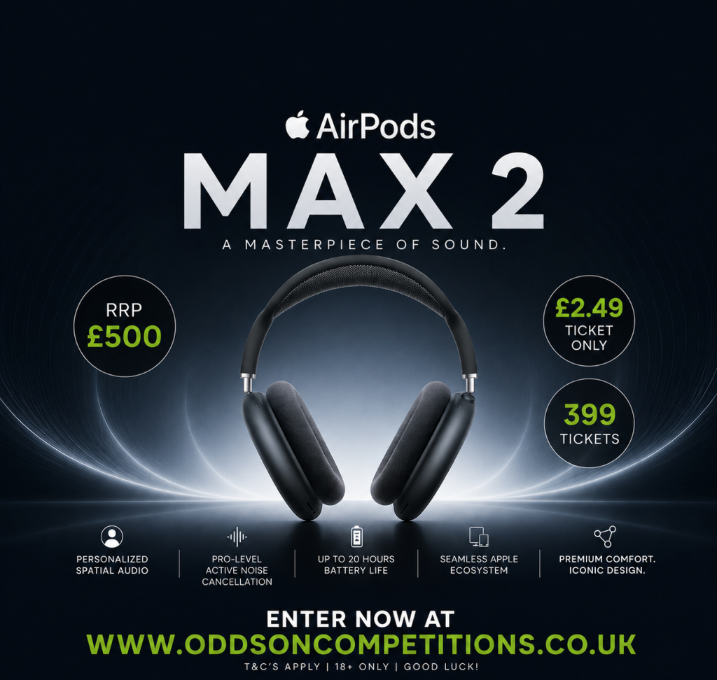 Win Apple AirPods Max 2 (Midnight) – Only £2.49 Per Ticket!